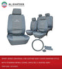 Sport Series Universal Car Leather Seat Cover Diamond Style With Steering Wheel Cover, 14Pcs Set, 5 Seater, Gray