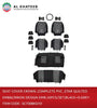 Seat Cover Crown Complete PVC Star Quilted EMB& Crown Design Emb 16PCS/SET Black+D/Grey