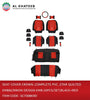 Seat Cover Crown Complete PVC Star Quilted EMB& Crown Design Emb 16PCS/SET Black+Red