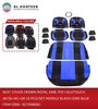Seat Cover Crown Royal Emb. Pvc+Silktouch ,W/Se+Nc+Sb 16 PCS/Set Middle Black+Side Blue