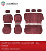 Al Khateeb Car Seat Full Cover Velvet Hilux Vigo 2005-2014, 10PCS Set, 5 Seater, Maroon