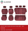 Car Seat Full Cover Velvet Hilux Vigo 2005-2014, 10PCS Set, 5 Seater, Maroon