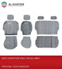 Car Seat Full Cover PVC Jacquard Embroidery Hilux Vigo 2005-2014, 10Pcs Set, 5 Seater, Dark Gray