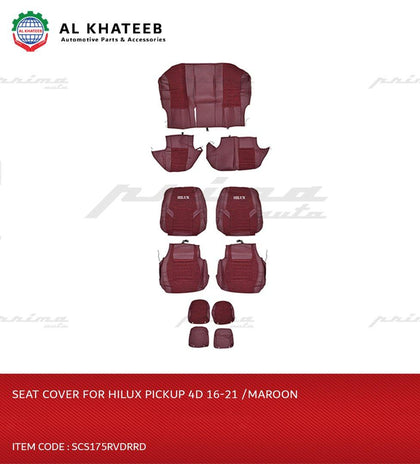 SEAT COVER FOR HILUX PICKUP 4D 16-21 /RUSTY RED - SCS175RVDRRD