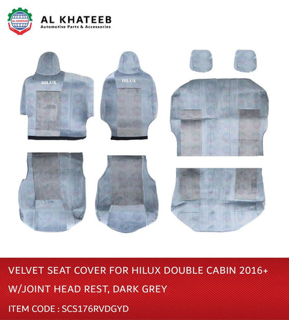 SEAT COVER FOR HILUX D.CABIN 2016+, VLT JOINT HR D.GREY