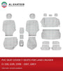 Al Khateeb Car Leather Seat Covers For Land Cruiser FJ100 1998-2007 Gxr, 7 Seats, Dark Gray No. 4