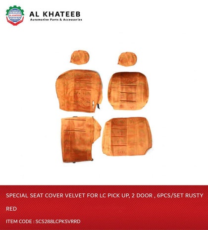 Special Seat Cover Velver for LC Pickup - 2 Door - 6PCS/SET Rusty Red