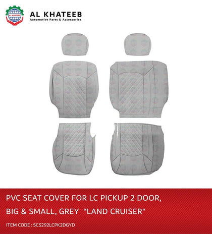 Al Khateeb Car Seat Covers For Land Cruiser Pickup 2 Door, Driver & Passenger, D. Gray
