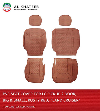 Al Khateeb Car Seat Covers For Land Cruiser Pickup 2 Door, Driver & Passenger, Rusty Red