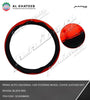 Prima Auto Universal Car Steering Wheel Cover Leather Dot Design, Black-Red