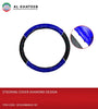 Auto Universal Car Steering Wheel Cover Leather Diamond Design, Black-Dark Blue