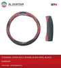 STEERING COVER HOLE DESIGN, BLACK RING, BLACK+MAROON