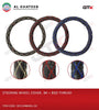 STEERING WHEEL COVER,  BK + BUL THREAD