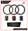 STEERING WHEEL COVER,  BK + BUL THREAD