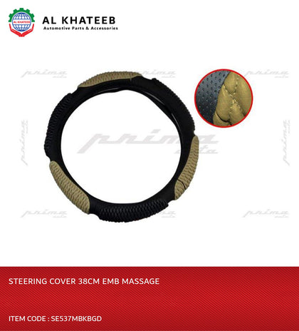 STEERING COVER 38CM EMB MASSAGE-SE537MBKBGD