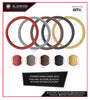 Universal Car Fit Steering Wheel Cover Maroon Leather 45, Breathable & Non-Slip, Black Rubber Ring, 38CM