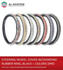 STEERING COVER DIAMOND RUBBER RING, BK PU+BLUE DMD