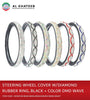 Universal Car Steering Wheel Cover Beads Diamond Waving Design Rubber Ring 38CM, Blac PU+Mix Color - SEDM52