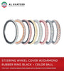 Universal Car Steering Wheel Cover Beads Ball Diamond Design Rubber Ring Steering, Black
