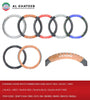 Al Khateeb Universal Car Steering Cover White Rubber Ring King, Rusty Red Leather+Carbon+Rusty Red Silicon, 38Cm