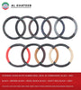 Universal Car Steering Wheel PVC Leather Cover White Rubber Ring 38Cm, Black+Red Embroidery