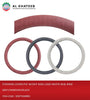 STEERING COVER PVC W/DOT KING LOGO  WHITE RUB.RING RUSTY RED