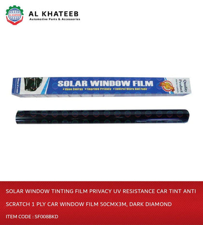 Al Khateeb Solar Window Tinting Film Privacy Uv Resistance Car Tint Anti Scratch 1 Ply Car Window Film 50Cmx3M, Dark Diamond