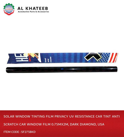 Al Khateeb Solar Window Tinting Film Privacy Uv Resistance Car Tint Anti Scratch Car Window Film 0.75Mx2M, Dark Diamond, Usa