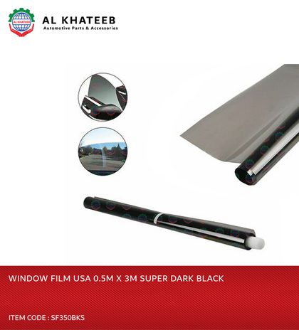 Al Khateeb Solar Window Tinting Film Privacy UV Resistance Car Tint Anti Scratch Car Window Film 0.5MX3M, Super Dark Black, USA