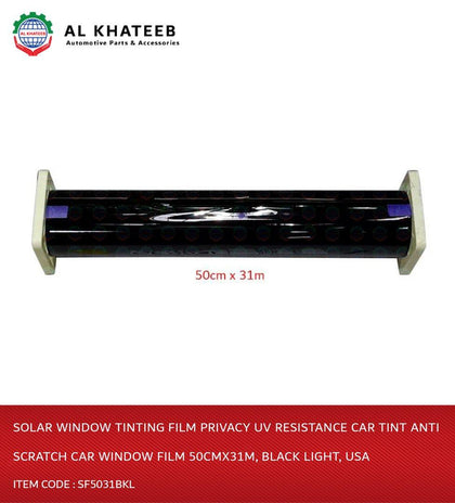 Al Khateeb Solar Window Tinting Film Privacy Uv Resistance Car Tint Anti Scratch Car Window Film 50Cmx31M, Black Light, Usa