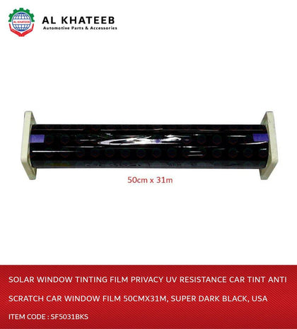 Al Khateeb Solar Window Tinting Film Privacy Uv Resistance Car Tint Anti Scratch Car Window Film 50Cmx31M, Super Dark Black, Usa