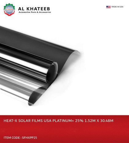 HEAT-X Solar Window Tinting Film Privacy UV Resistance Car Tint Anti Scratch Car Window Film 1.52M*30.48M USA Platinum+ 25%