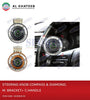 Sports Universal Steering Wheel Knob With Compass Design - Chrome