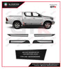 Car Side Skirt Door Body Moulding Cladding Trim Decoration Hilux Revo 2021, 4Pcs/Set Black Chrome