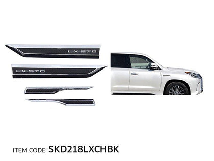 GTK Car Fender Side Sticker Emblem Badge Logo Stainless Steel ABS LX570 2016-2021, 2Pcs/Set Chrome Black
