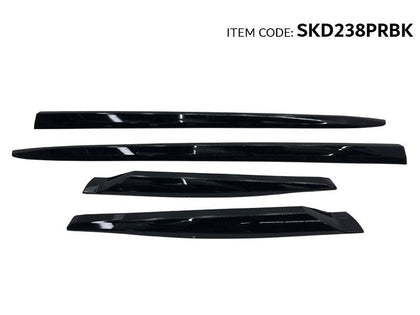 GTK Car Side Skirt Door Body Moulding Cladding Trim Decoration Prado FJ150 2018-2020, 4Pcs/Set Black
