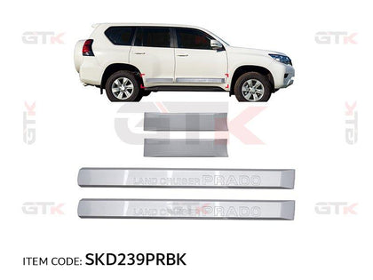 GTK Car Side Skirt Door Body Moulding Cladding Trim Decoration Prado FJ150 2008-2013, 4Pcs/Set Gray