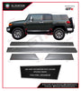 GTK Car Side Skirt Door Body Moulding Cladding Trim Decoration Wide Style FJ Cruiser 2008-2014, 4Pcs/Set Silver