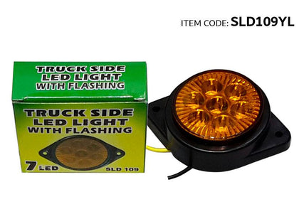 Al Khateeb Truck Cab Round Lights 6 LED Light For Trucks And Trailer Side Marker Light 12V-24V, Yellow