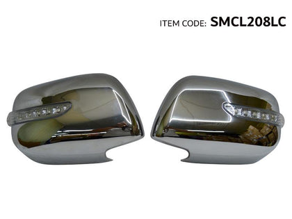 GTK Car Door Mirror Cover With LED Driver & Passenger Side Land Cruiser FJ200 2008-2021, 2Pcs/Set, ABS