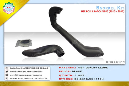 GTK Car Black Snorkel Kit Air Intake System Prado FJ150 2010-2015, High Quality Lldpe