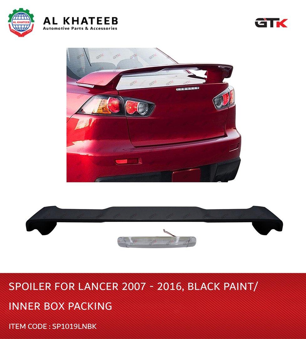 Car Lance Rear Car Rear Trunk Wing Spoiler Lancer 2019, ABS Plastic Black Paint, Inne