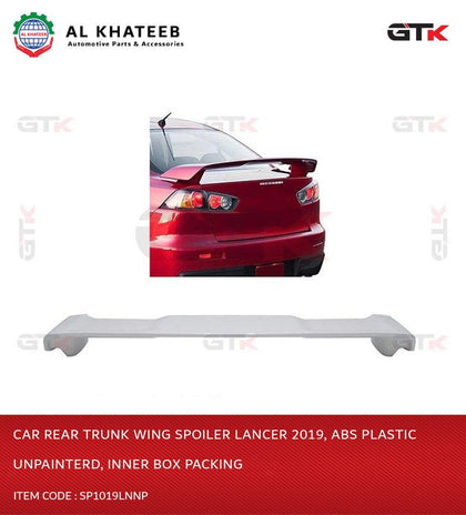 GTK Car Rear Trunk Wing Spoiler Lancer 2019, ABS Plastic Unpainterd, Inner Box Packing