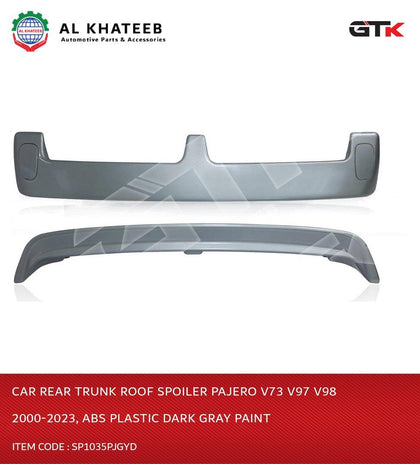 Car Rear Trunk Roof Spoiler Pajero V73 V97 V98 2000-2023, ABS Plastic Dark Gray Paint