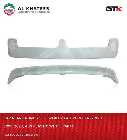 Car Rear Trunk Roof Spoiler Pajero V73 V97 V98 2000-2023, ABS Plastic White Paint