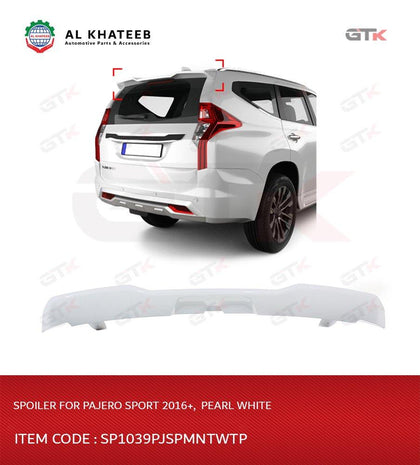 GTK Car Rear Trunk Roof Spoiler Pajero Sport/Montero 2016-2025, ABS Plastic Pearl White Paint