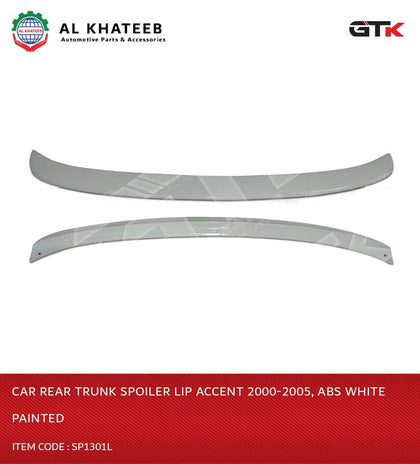 GTK Car Rear Trunk Spoiler Lip Accent 2000-2005, ABS White Painted