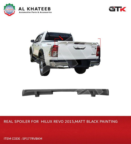 Car Rear Tailgate Black Cover Trim Hilux Revo 2015-2020, ABS Matte Black Paint