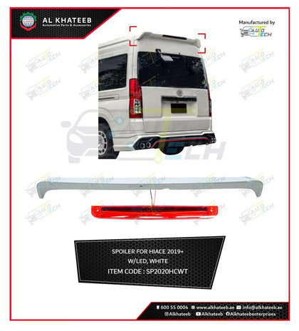 AutoTech Car Rear Spoiler Roof Trunk Wing With LED Light Hiace 2020