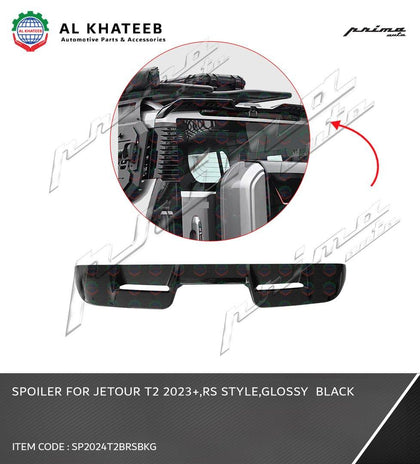 SPOILER FOR T2 2023+,RS STYLE,GLOSSY  BLACK